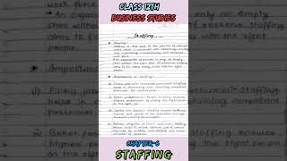 class 12 staffing Business studies NOTES
