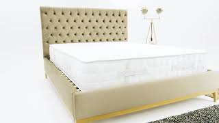 Bed Frame Marlon 180x200 cm with luxury deep button quilted headboard