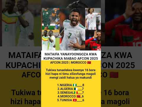 MATAIFA YANAYOONGOZA KWA KUPACHIKA MABAO AFCON 2025 