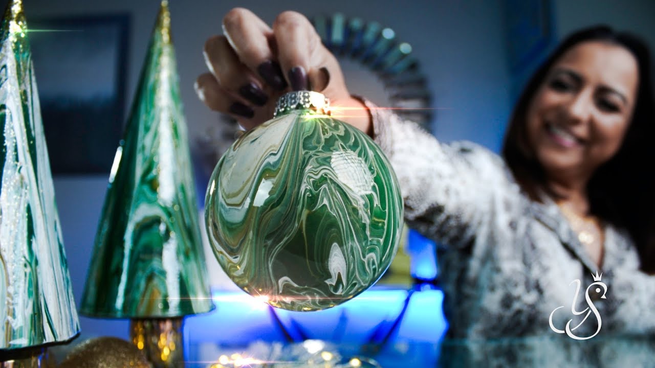Transforma tu Navidad con ESFERAS y CONOS MARMOLADOS 🎄DIY