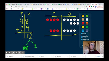 Addition with regrouping and place value disks