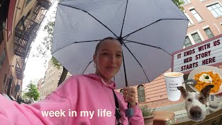 week in my life - rainy day in NYC, bookish event, new piercing, cooking, working out + more! 🌷