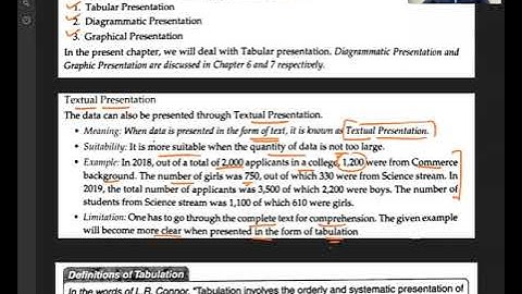 C1 - R 1 - Meaning & Objectives of Tabulation - TABULAR PRESENTATION OF DATA