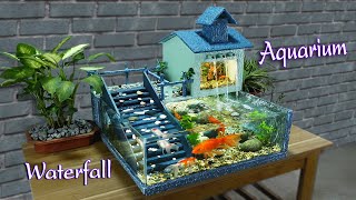 Awesome ideas! Make a beautiful house waterfall aquarium