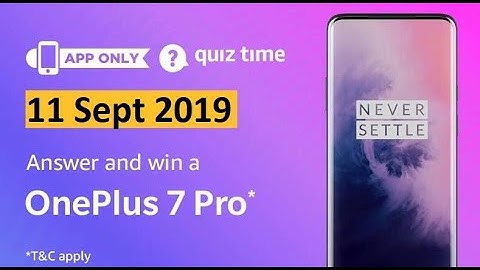 Amazon Quiz Today Answers | Win OnePlus 7 Pro | 11 Sep 2019