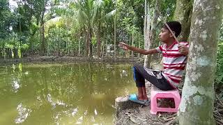 Hook fishing video || Single boy catch Pangas fish in pond