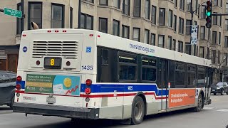 CTA New Flyer D40LF Bus 1435 On Rt 8 Halsted (Taken 1/7/23)