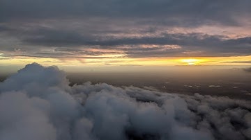 Paramotor flight 88 - Amazing sunset over the clouds