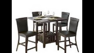 Coaster Cappuccino Transitional Entertainment Wall Unit CorLiving DKR-207-Z1 5-Piece Tall Leather Dining Set, 36-Inch, Chocolate Black