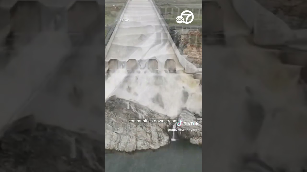 Water rushes through Oroville Dam as part of flood prevention plan