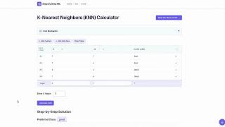 KNN Classification Step-by-Step Solver | StepByStepML