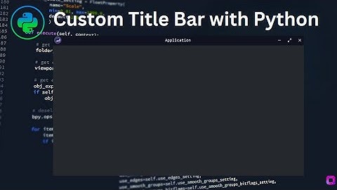 Custom TitleBar With Python in Tkinter