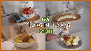 DIET#4 | Goal 46kg  1,3kg in 4 days | I tried GM Diet (eat a lot version)