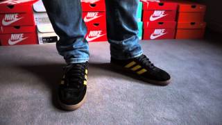 ADIDAS - SPEZIAL - Black Yellow on feet - YouTube