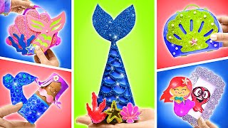 🧜‍♀️ Stunning Doll Transformation + 9 Glittery Mermaid Crafts || EASY DIY ✨