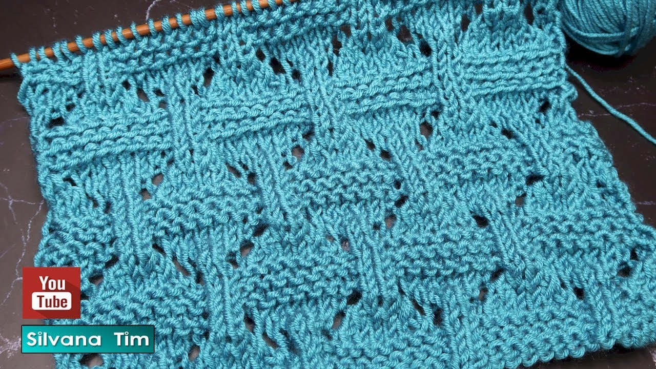 Cómo Tejer: CALADO ROMBOS Punto para Mantas Tejido a Dos Agujas 🧶 Silvana Tim № 929
