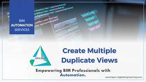 Create Multiple Duplicate Views  | Revit Plugin | KPM ONE