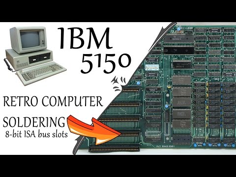 Soldering 8 bit ISA bus slots on IBM 5150 Motherboard