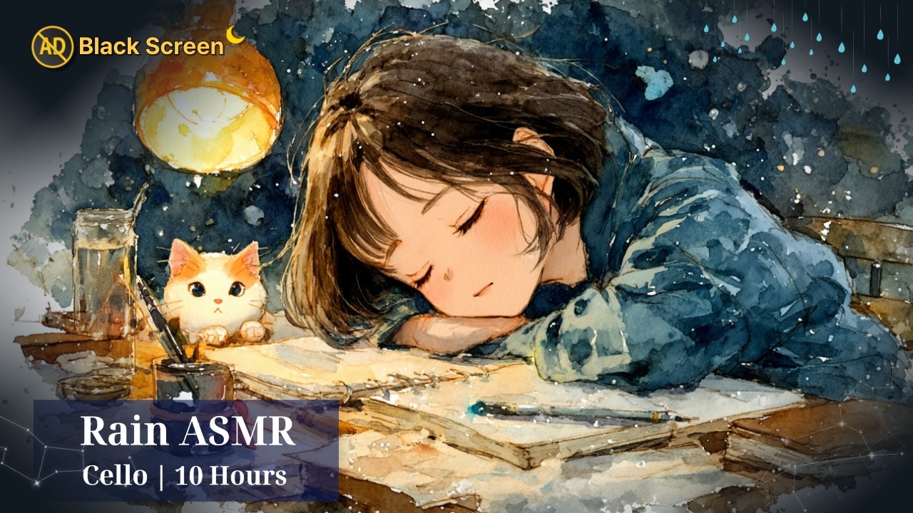 Музыка, чтобы остановить мысли: Глубокая виолончель 🎻и дождь🌧️ для спокойного сна (10 часов)