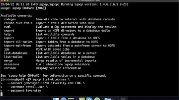 Running Sqoop Commands in the Cluster