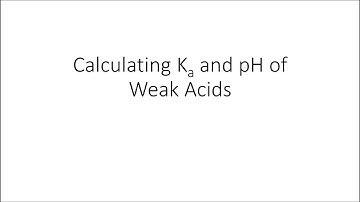 Calculating the Ka and pH of Weak Acids
