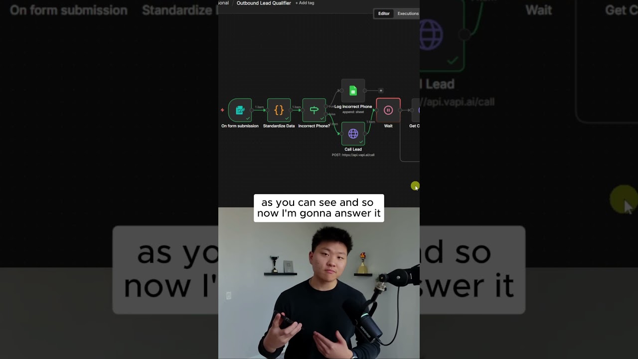 AI voice agent calling leads workflow with n8n and Vapi