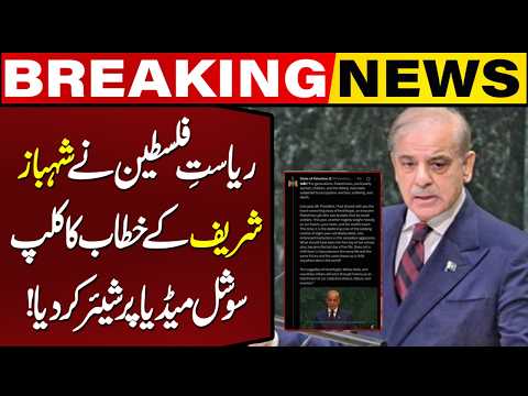 State of Palestine Shares Clip of PM Shehbaz Sharif’s Powerful UN Speech | Breaking News