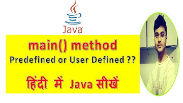 Main() Method Is Predefined Or User Defined In Java || Java Technocrat [Hindi]