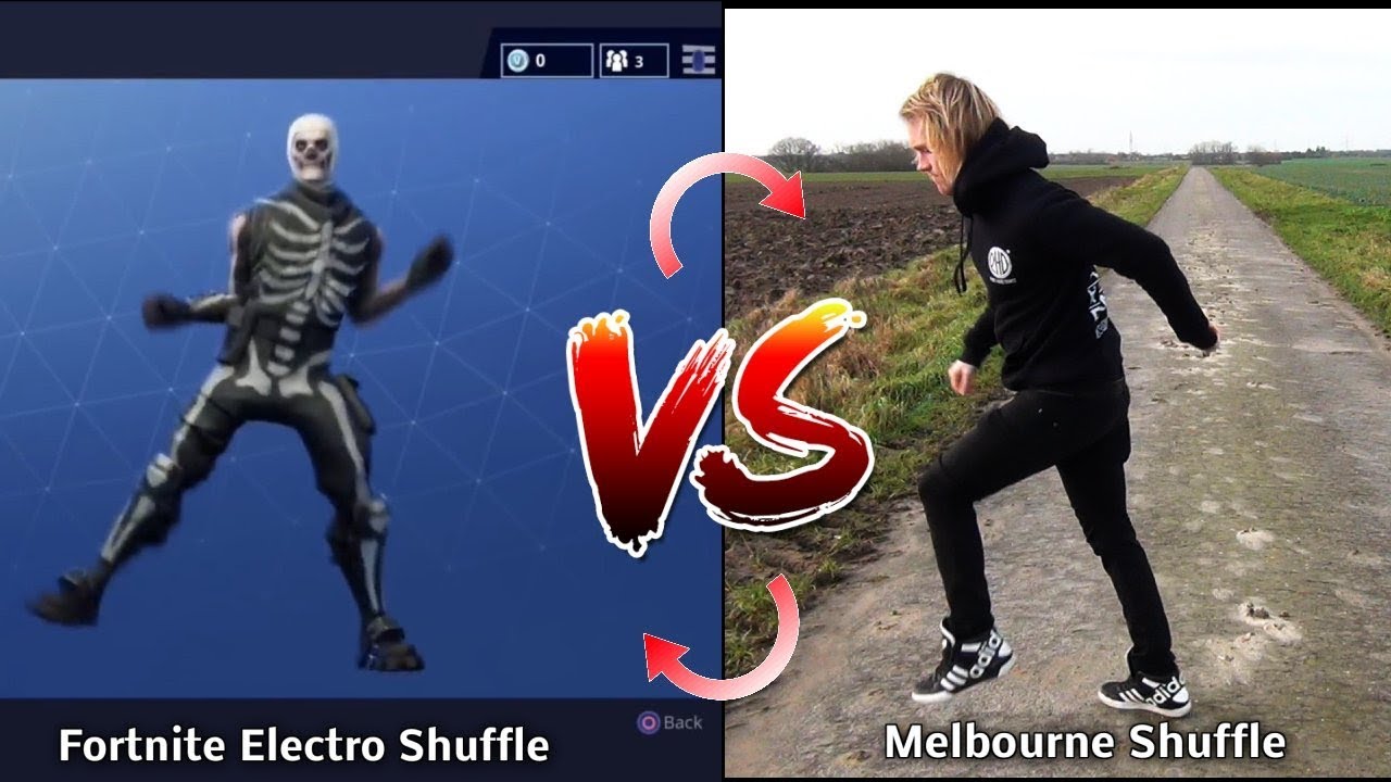fortnite dance electro shuffle vs real life melbourne shuffle - melbourne shuffle fortnite
