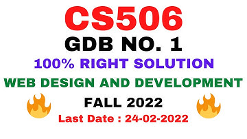 CS506 GDB NO. 1 FALL 2022 || 100% RIGHT SOLUTION || WEB DESIGN AND DEVELOPMENT || BY VuTech
