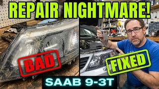 2008 Saab 93T Headlight Installation! NOT FUN!!! Front Brake Rotor Measurements! 2008 Saab 9 3 Headlight Assembly
