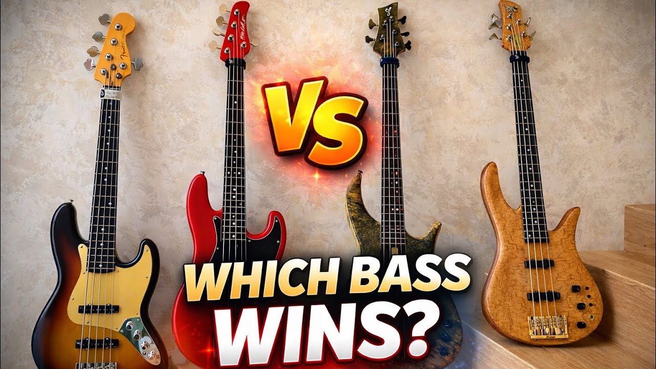 Fender vs. Mike Lull vs. F bass vs. Fodera - YouTube
