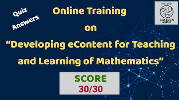 Developing eContent for Teaching and Learning of Mathematics Quiz Answer #ciet #ncert