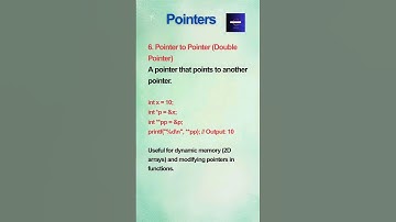 Types of Pointers in C | Part 3: Double Pointer, Array of Pointers & Pointer to Array | #shortsfeed
