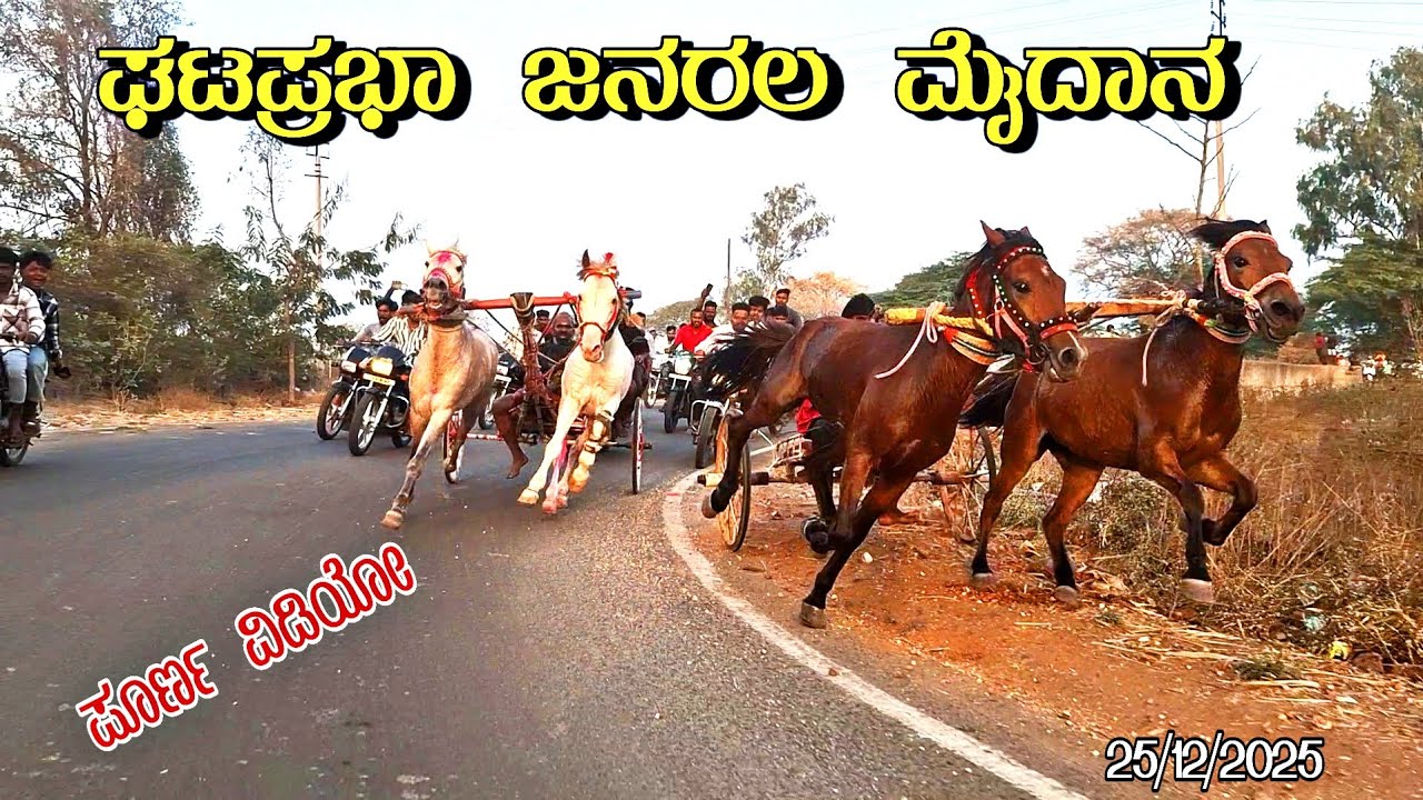ಘಟಪ್ರಭಾ ಜನರಲ 5,000 ಮೈದಾನ |घटप्रभा जनरल मैदान|Ghataprabha Horse Cart Race 25/12/2025