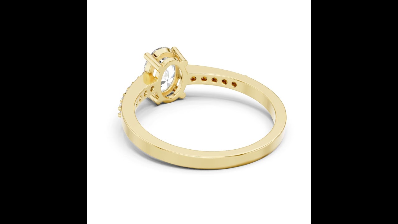 Oval Cut 4-Prong Pave Set Anniversary Ring