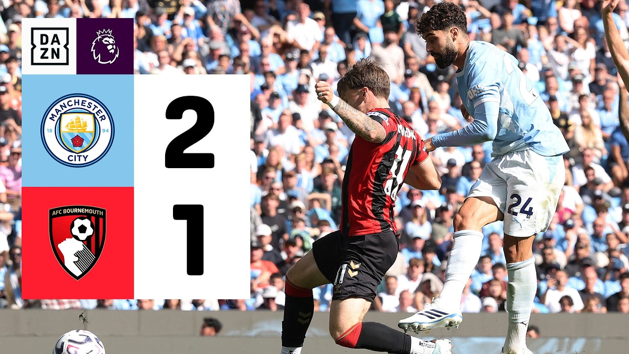 Resumen: Manchester City vs Bournemouth (2-1) | Resumen y goles | Highlights Premier League