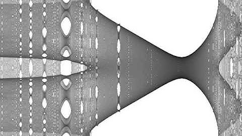 Bifurcations of chaotic bouncing ball on double slope
