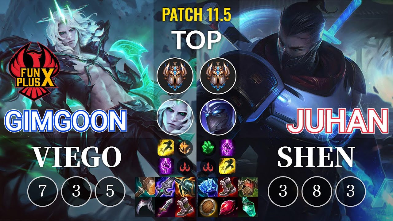 FPX GimGoon Viego vs Juhan Shen Top - KR Patch 11.5