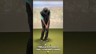 The butt end of club barely moves-that the radius anchored