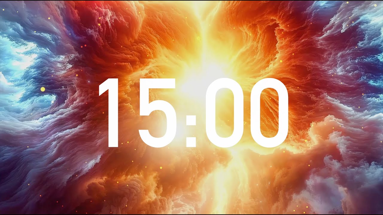 15 Minute Countdown Timer with Alarm and Deep Space Ambient Music (4K ...