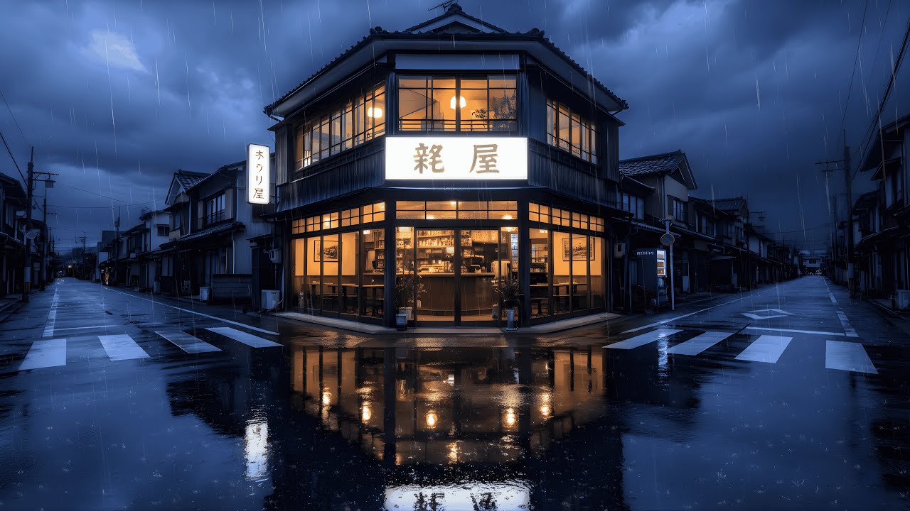 Blue Hour Rainfall 🌙 Cozy Corner Café ☕ 집중 Focus Lofi ✍️
