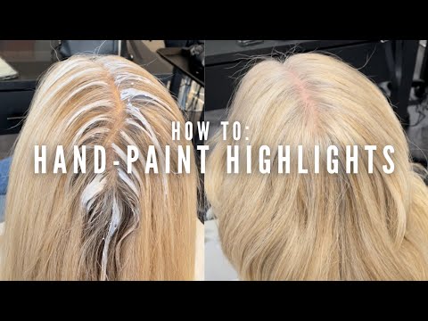 How to hand paint highlights - quick, easy blonde tutorial to blend grey hair