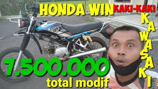 Honda win 100 modifikasi super moto