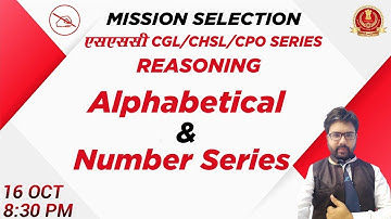 SSC CGL/CHSL/CPO SERIES | Reasoning | Alphabetical & Number Series  | By Kuldeep Mahendras | 8:30 pm