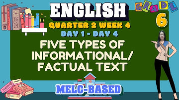 GRADE 6 ENGLISH 6 QUARTER 2 WEEK 4 // FIVE TYPES OF INFORMATIONAL/FACTUAL TEXT