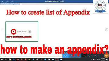 how to make an appendix?