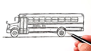 How to draw a School Bus easy
