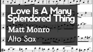Love Is A Many Splendored Thing Alto Sax Sheet Music Backing Track Play Along Partitura