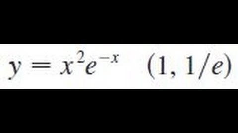 y = x^2*e^-x, (1, 1/e) Find an equation of the tangent line to the curve at the given point.